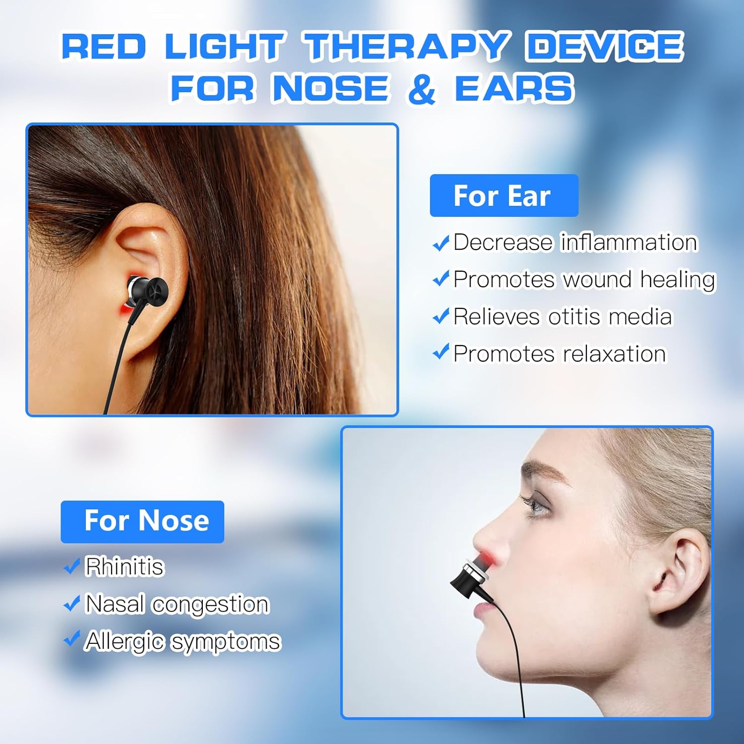 Red Light Therapy Device for Nose & Ears